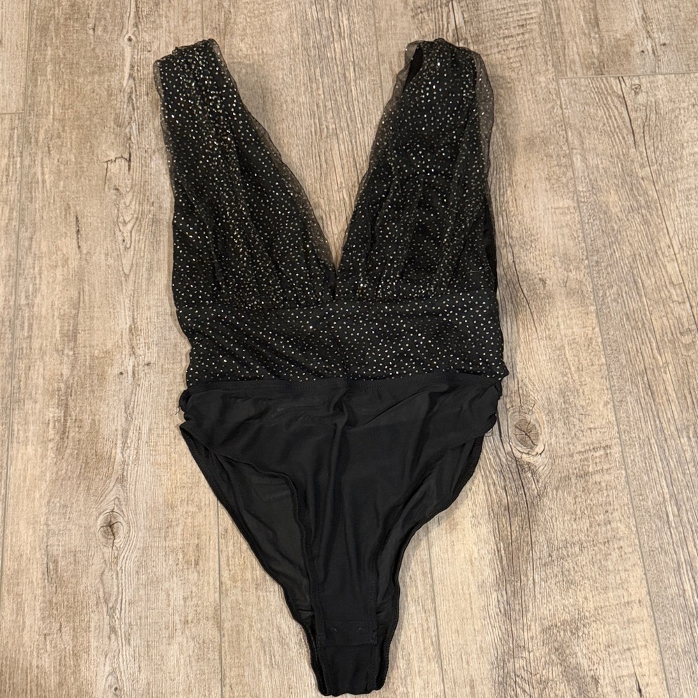NanaMacs Black and Gold Bodysuit